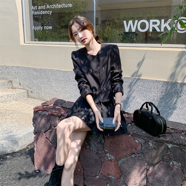 小香风时尚套装裙女2025春季新款法式富家千金感穿搭百褶裙两件套,女装套装/套裙,1D102-1