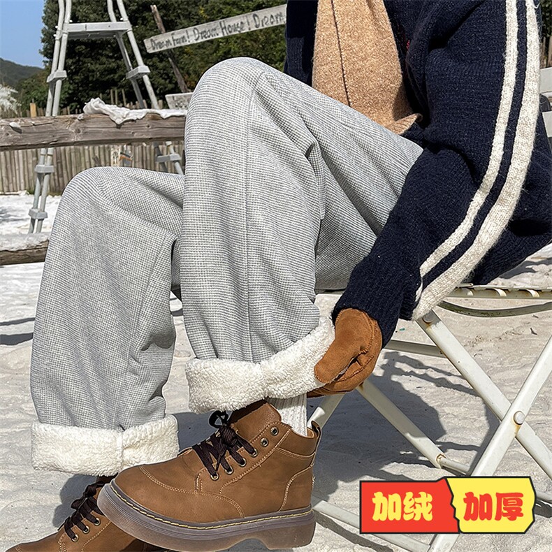 8XL-M 羊羔绒卫裤男加肥加大码加厚加绒运动裤男胖子9029特38图片