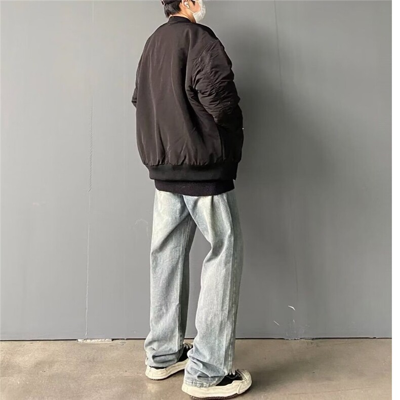 美式高街水洗直筒牛仔裤休闲百搭宽松牛仔长裤男女同款潮牌~NK442,男装牛仔裤,星座601-2