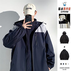 新款港风三合一多口袋宽松时尚港风连帽棉袄外套MY9306P-130，女装短外套，电商A128