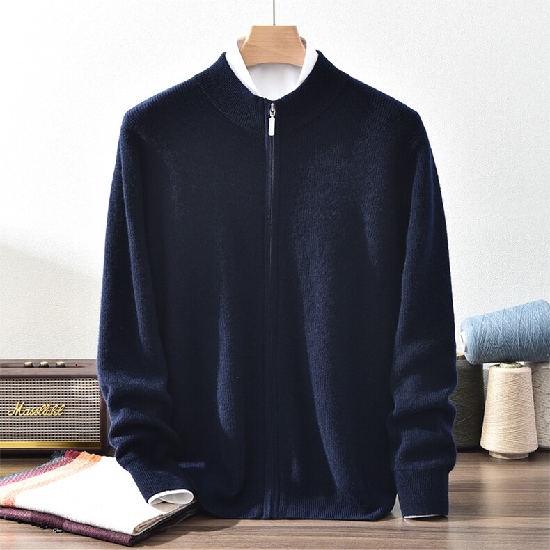 秋冬拉链羊绒衫男开衫羊绒毛衣休闲商务外穿开衫，男装羊绒开衫，九爵羊绒
