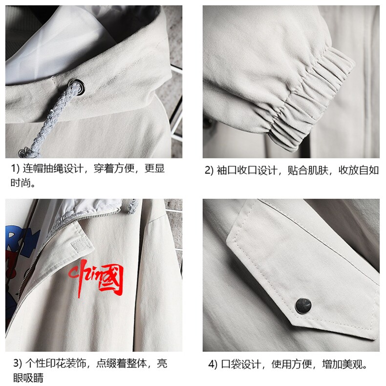 JK41276-P85加棉款-P115纯棉连帽夹克男士大码工装夹克男网格,男装夹克,电商A040A