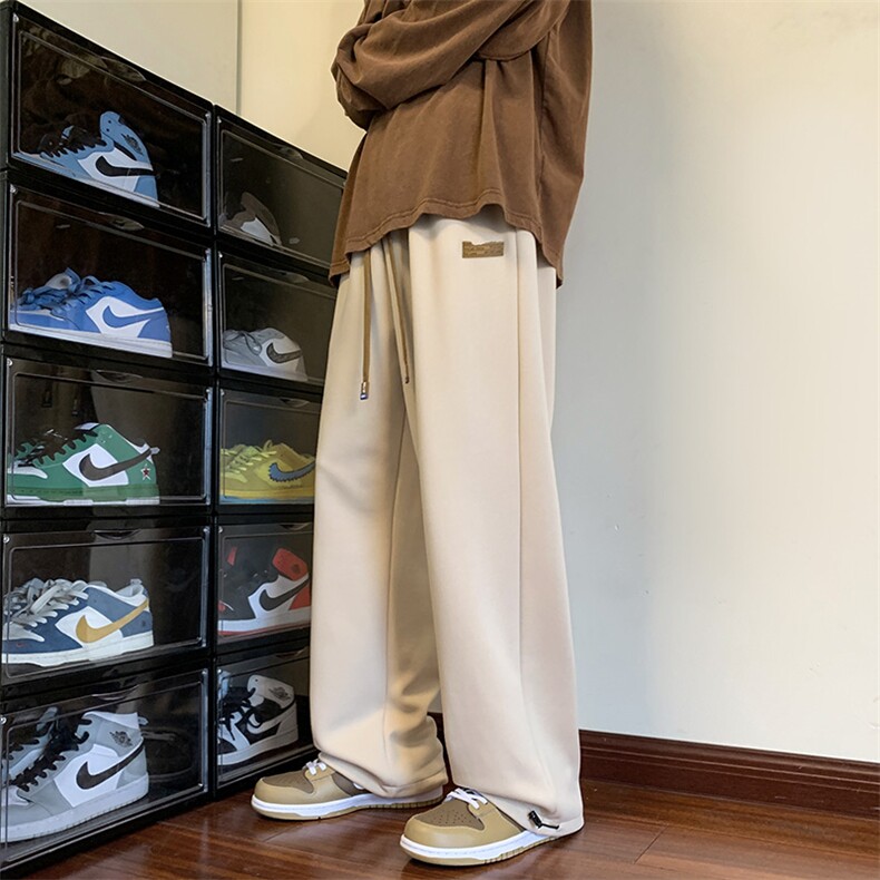 港风休闲裤男宽松大码直筒拖地裤束脚裤卫裤KP713 P35图片