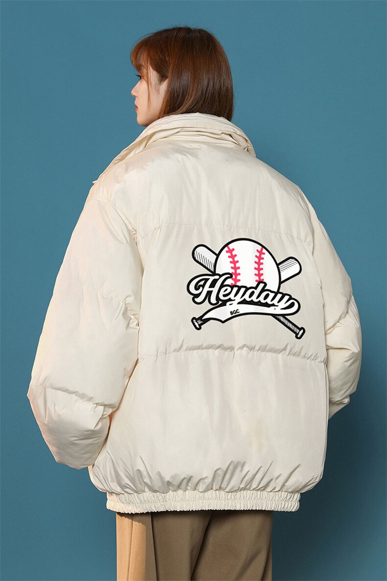 中性风白鸭绒22冬季潮流趣味印花抽绳立领羽绒服YR226P195控258,男装羽绒服,A247A