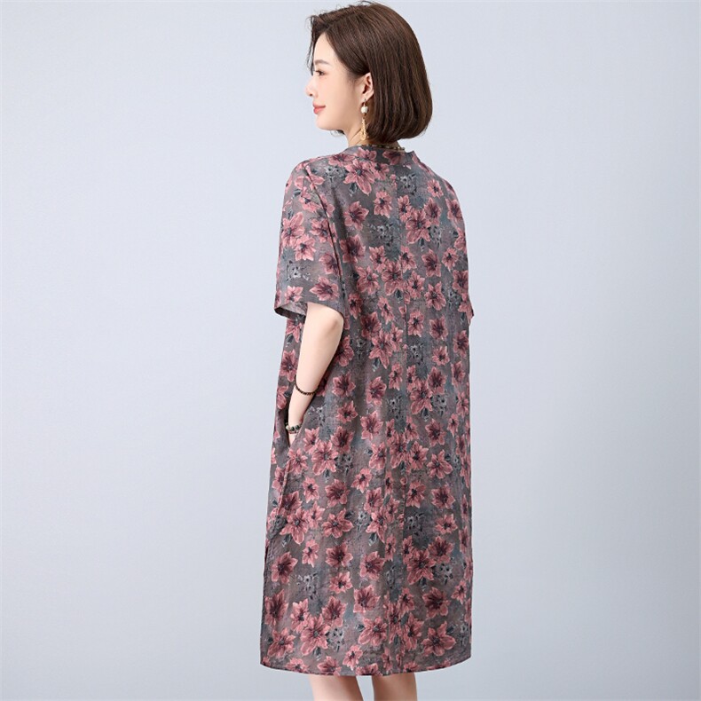 2025夏季新款时尚气质显瘦休闲舒适复古连衣裙,女装衬衫,独衣靓