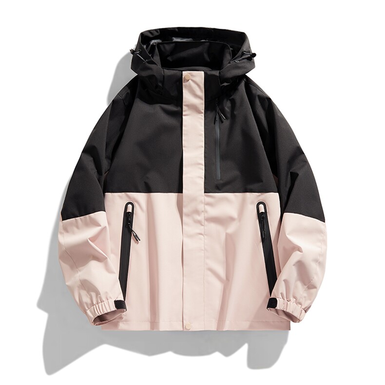 户外撞色连帽冲锋衣情侣外套防风登山服夹克男平铺YHJK8828-P70,男装夹克,星座717