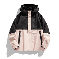 户外撞色连帽冲锋衣情侣外套防风登山服夹克男平铺YHJK8828-P70，男装夹克，星座717
