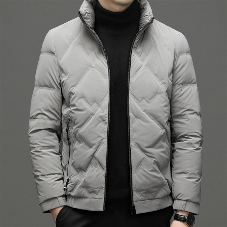 男士加厚保暖立领羽绒服中年爸爸装商务休闲上衣冬季新款男装外套图片