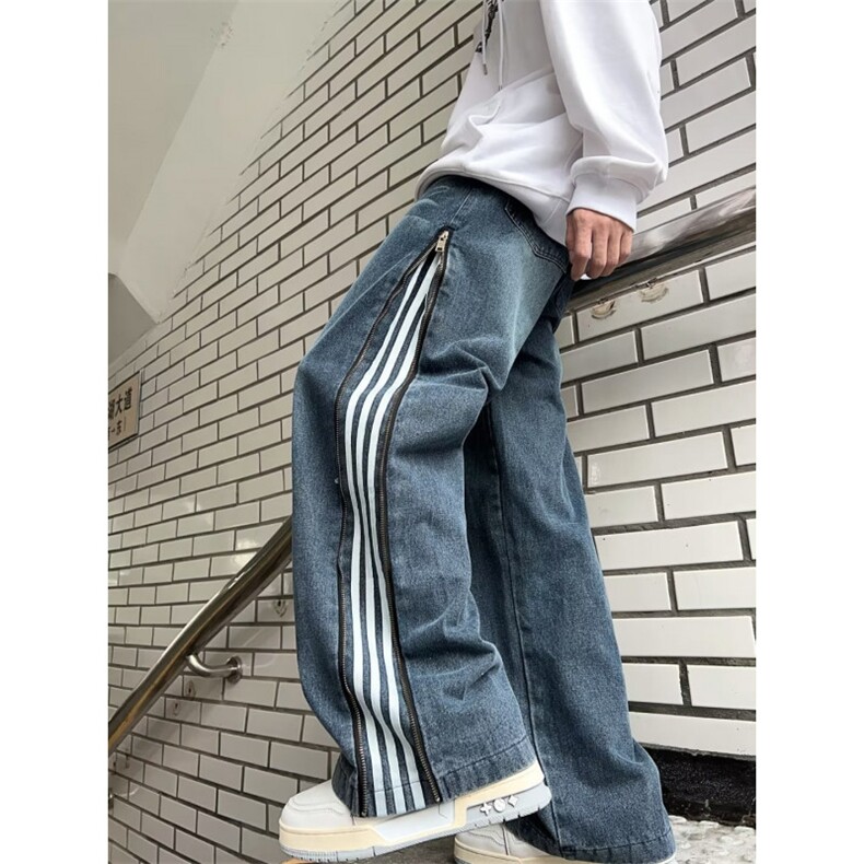 秋冬三条杠休闲裤纯色抽绳束脚运动裤男N08059-P53,男装牛仔裤,星座308B-1