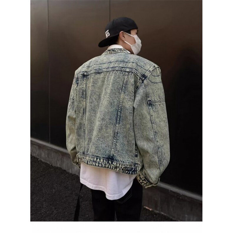 美式短款牛仔外套男士新款潮牌男装潮流JK625-P77,男装工装外套,星座1109-3
