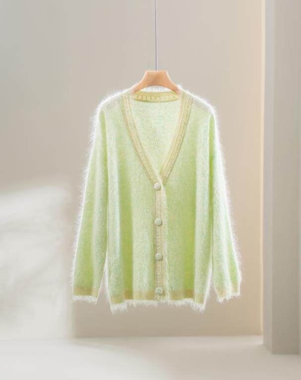 2025秋冬百搭时尚v领开衫保暖舒适羊绒衫，女装羊绒衫，伊纯羊绒