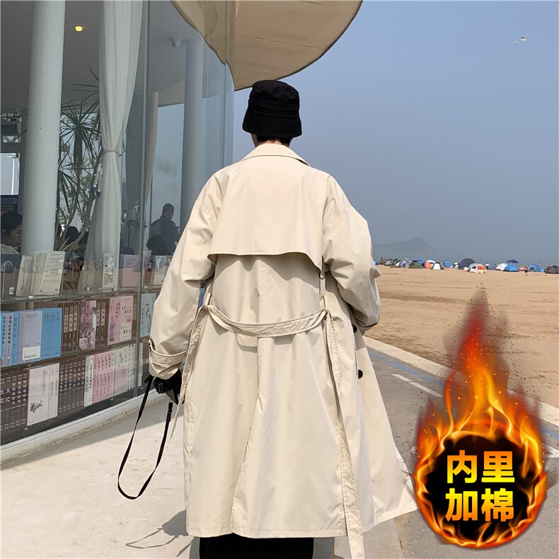 F2068/P80加棉P95双排扣长款过膝风衣男大码男中长款大衣潮控108,男装风衣,电商A141
