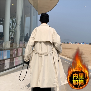 F2068/P80加棉P95双排扣长款过膝风衣男大码男中长款大衣潮控108图片