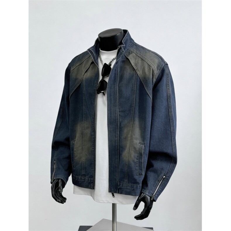 1506/QJK86250/P75美式复古解构水洗做旧黄泥染拼接宽松夹克潮，男装夹克，星座1506