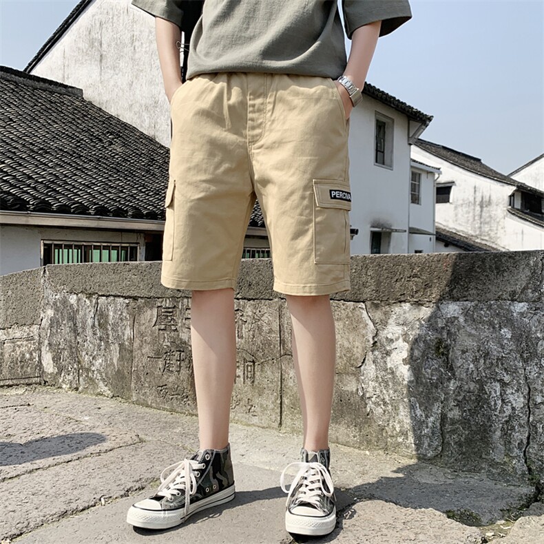 青少年夏季工装短裤男生潮牌宽松五分裤休闲夏装薄S501,男装休闲裤,星座509
