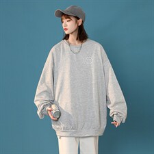 现货2025春装百搭表情中性情侣款圆领卫衣上衣D201-DM117-P45，男装卫衣，电商D321-1