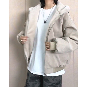 现货高品质美式高街冬季重磅座山雕大毛毛领pu皮棉衣男女加厚外套图片