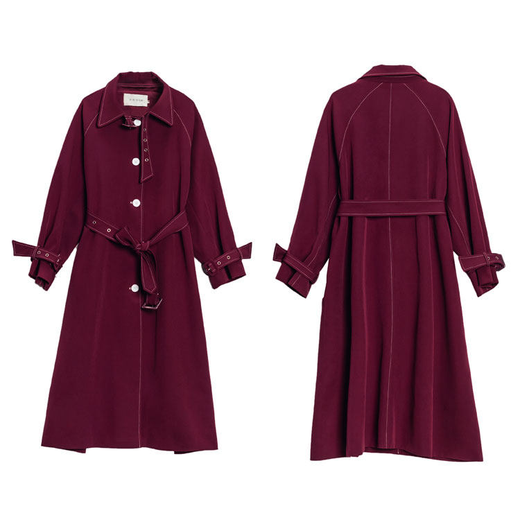 现货2021春秋季新款红色风衣225-A50-P145控198,女装风衣,浙宝225
