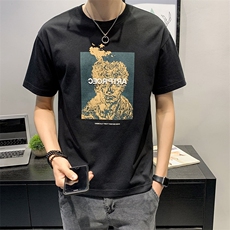 100%棉2021夏季新款纯棉短袖T恤男夏季休闲体恤95012，男装T恤，电商D240-242