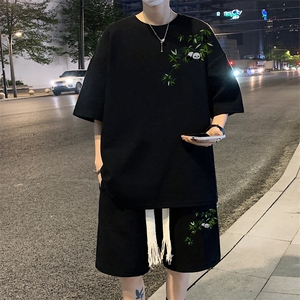 套装！ 华夫格套装短袖T恤短裤男 TZ215-特P 38图片
