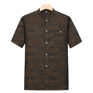 夏季中老年男士中式唐装风香云纱居士服汉服上衣TRS2305-P60图片