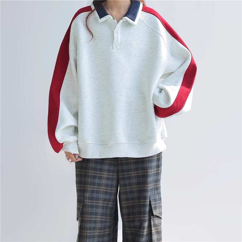 WY848-P55-450克重磅美式学院风拼接卫衣2026春季新款情侣卫衣,男装卫衣,星座1811B