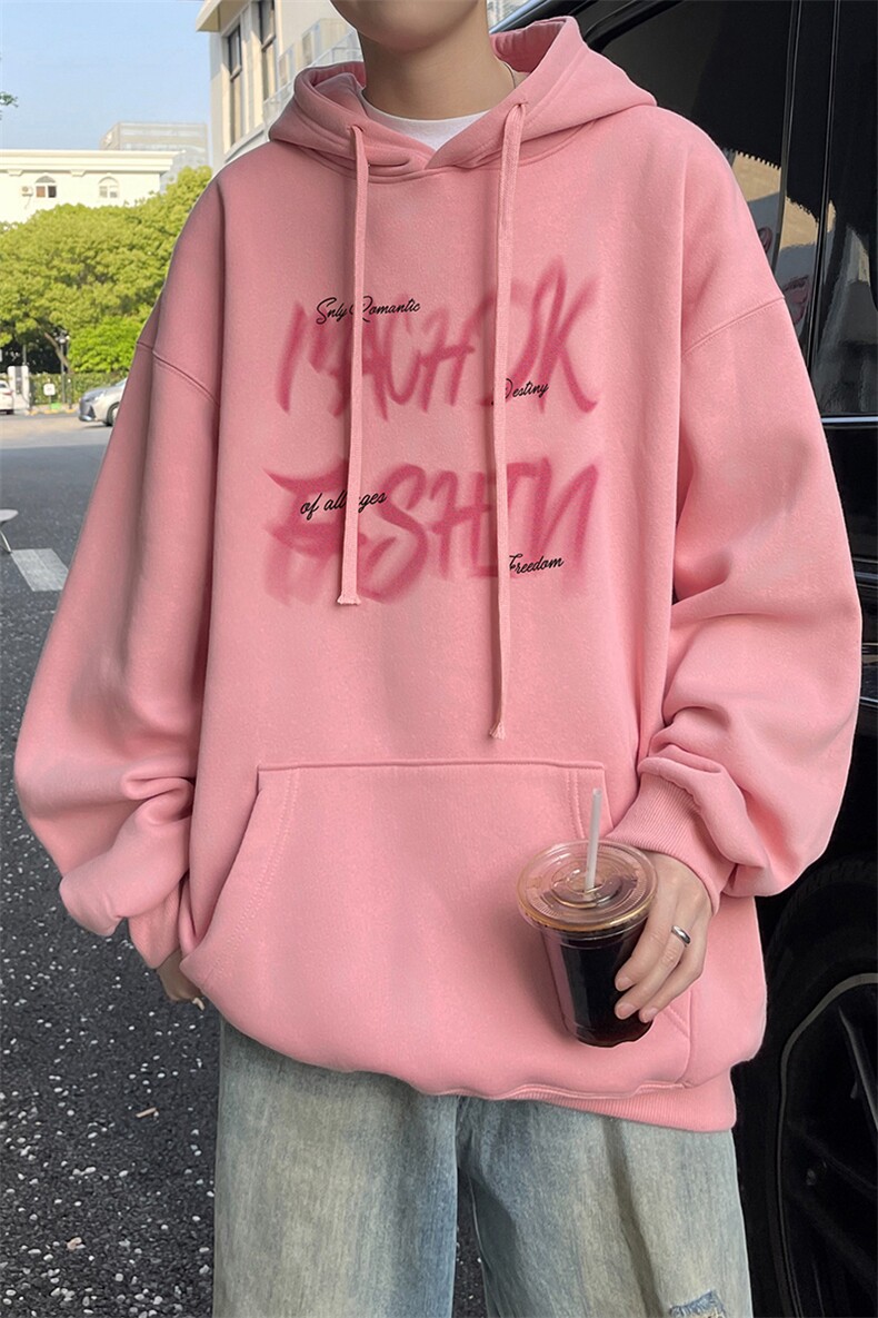 已注册/华棉春秋外景宽松连帽卫衣男日系大码WY00182/P45加绒P50,男装卫衣,电商B316