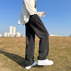美式高街水洗做旧牛仔裤男ins潮牌直筒复古宽松休闲裤子NK715-P43，男装牛仔裤，星座1008