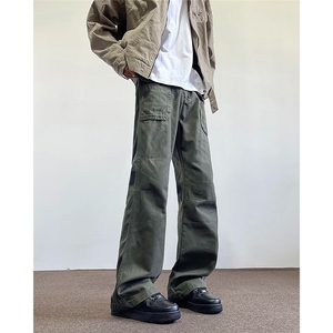 美式口袋褶皱微喇工装K裤男潮牌小众cleanfit休闲裤子K5812X-P53图片