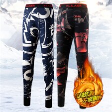 D1280男士保暖裤加绒加厚秋裤男青少年紧身打底裤时尚印花内穿，睡衣套装，星座510A-2