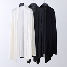 精纺羊毛浴袍款开衫，女装针织衫/毛衣，优麦羊绒（原洪叶羊绒）