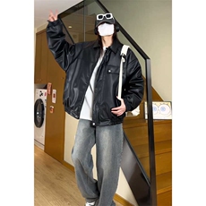 秋冬数据新款双面穿格子皮棉衣美式翻领百搭休闲棉服MF1088P110，男装皮衣，电商A128