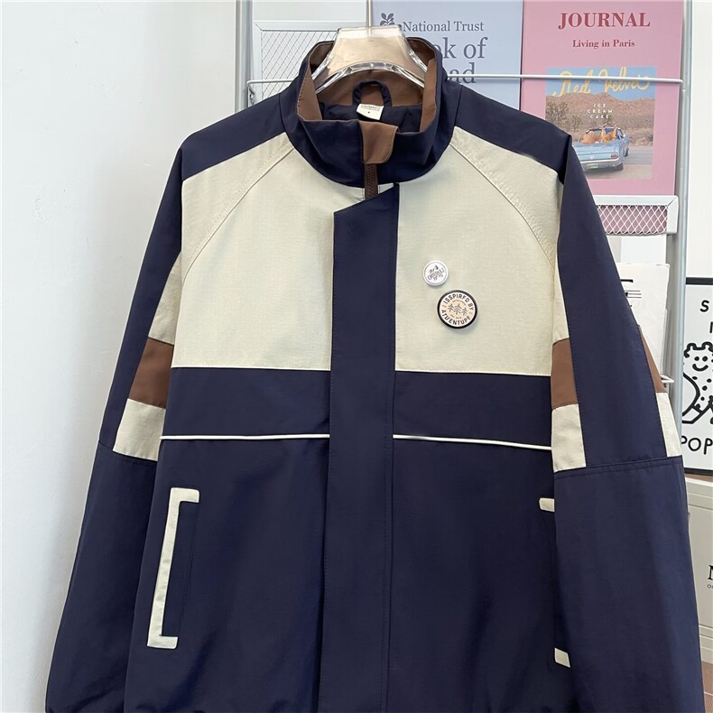 美式潮牌工装棒球夹克男女春秋街头宽松休闲百搭外套W6861-P78,男装夹克,星座412-3