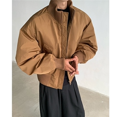 主推美式高街立领棒球棉服飞行夹克棉衣短款外套男H1030特P60，男装夹克，电商A341