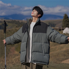 山系外景拼接撞色保暖面包服立领情侣棉衣A247-MY250特批50，男装棉衣，电商A247