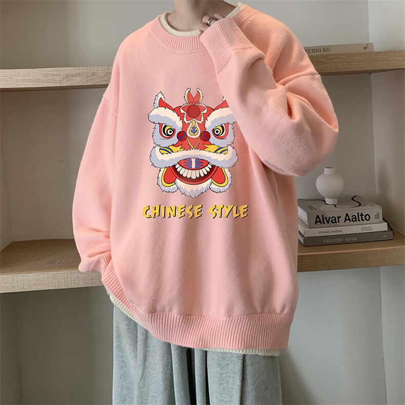控78假两件毛衣男大码加绒针织衫男毛线衣M80185-P55加绒P70,男装针织衫/毛衣,电商A040