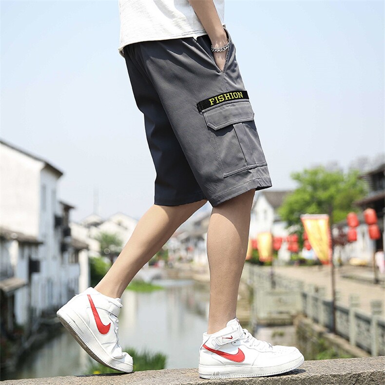 2021夏季新款青少年休闲流行大口袋宽松工装裤,男装休闲裤,电商A128