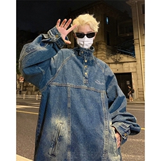 A862-P65牛仔外套男春秋高街水洗夹克设计感小众宽松休闲上衣，男装夹克，星座512-6