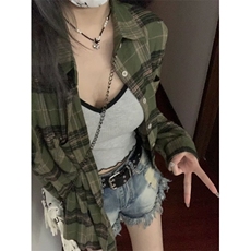 C256#P20原版布料衬衣绿色M--3XL网图，男装衬衫，星座506A