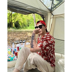 夏季衬衫男高街痞帅度假风潮牌复古短袖男士冰丝衬衣潮CA533-P32，男装T恤，星座208-5