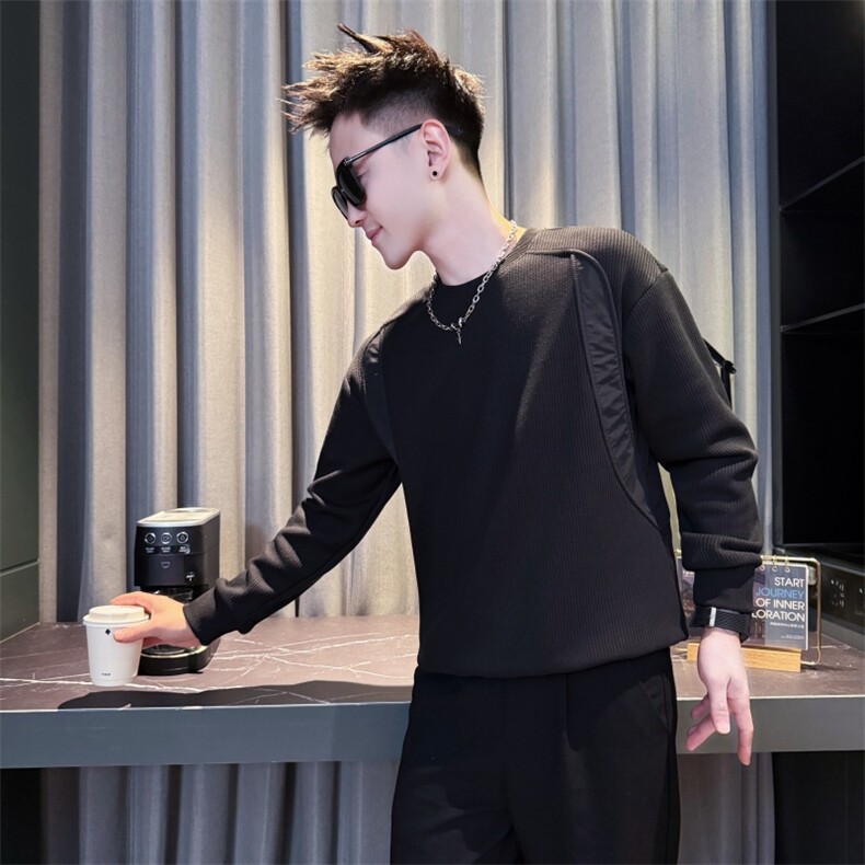 WY69932加绒P6898店主风小伙风休闲痞帅潮流卫衣,男装卫衣,电商B340