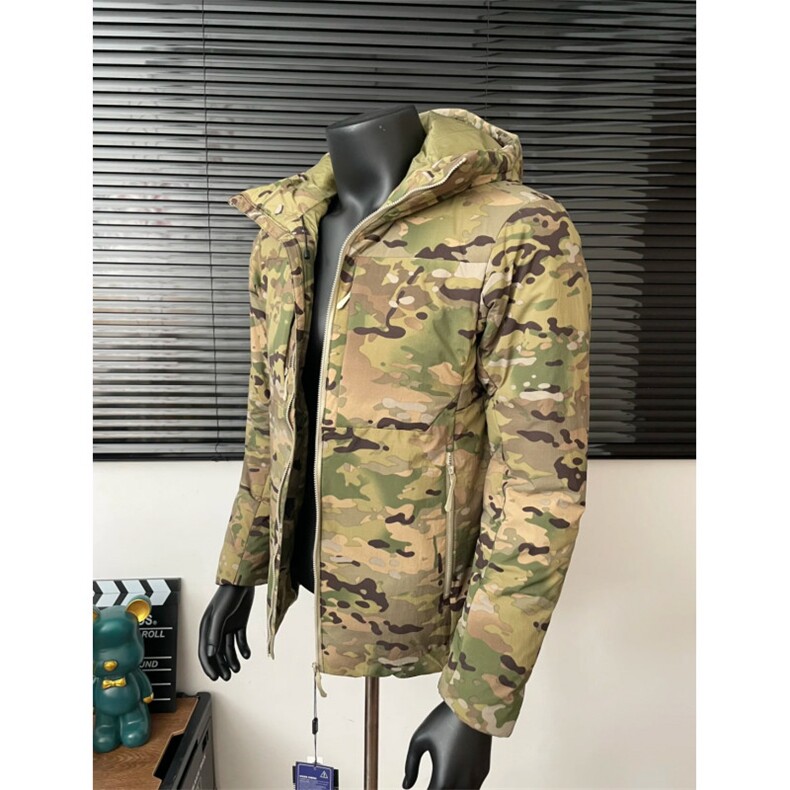 网图户外防水防风连帽迷彩薄款羽绒服外套男女WT49特P155,男装羽绒服,电商C310