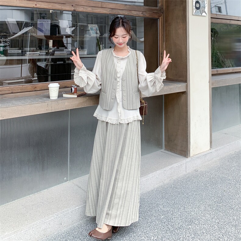 宫廷三件套马甲十衬衣十裙子三件套套裙2C267-118-P205-K295,女装套装/套裙,茵姿媚