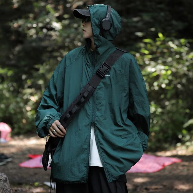 连帽户外防晒外套男女夏季轻薄vintage美式冲锋衣W9249P38,男装夹克,星座1116-2