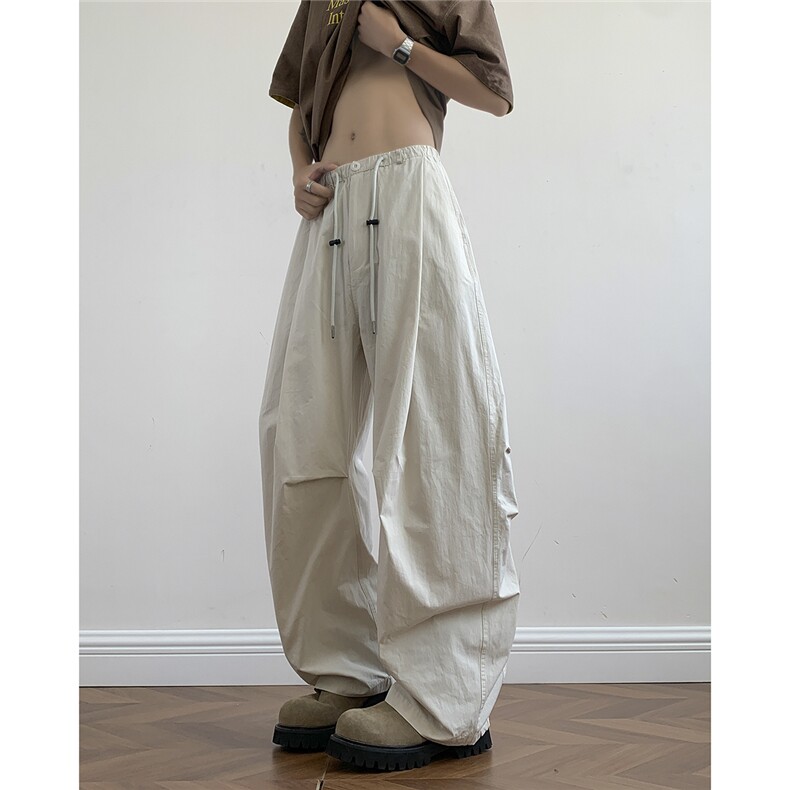 休闲裤男韩版潮流百搭裤子夏季薄款坠感阔腿拖地长裤K074-P48，男装休闲裤，星座308B-2