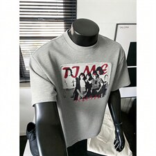 现货-原创-毛圈面料反拼印花短袖美式T恤宽松1016-1T340P37K68，男装T恤，星座1016-1（原电商B408-1）