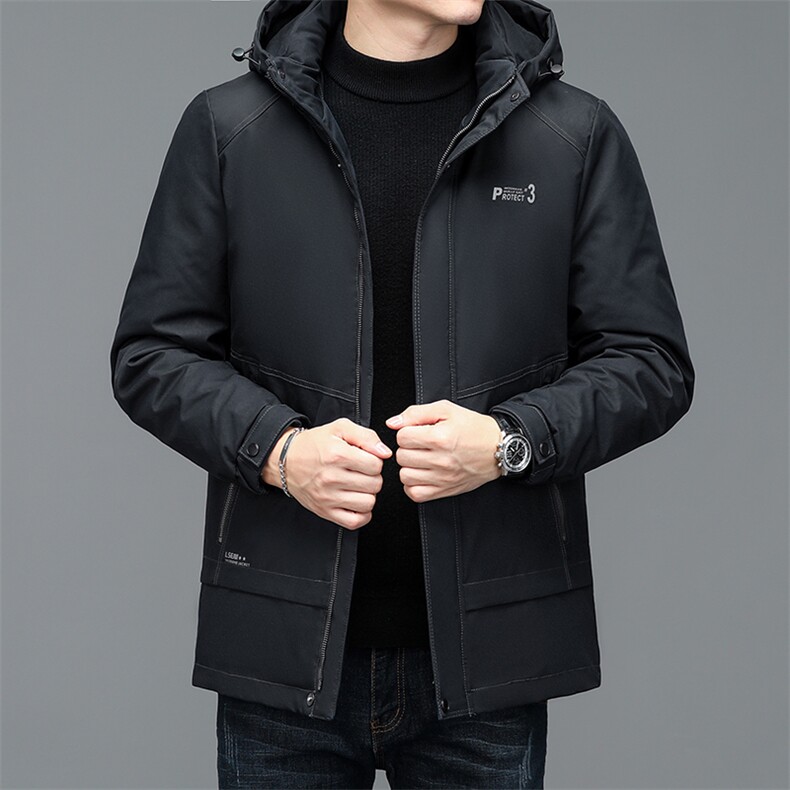 BJY1153钱塘2020-2冬季厚款商务休闲连帽中年男士羽绒服P190,男装羽绒服,钱塘207-2