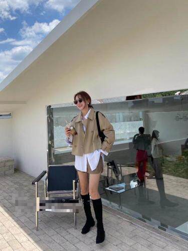 秋季洋气短款风衣，女装风衣，玩美