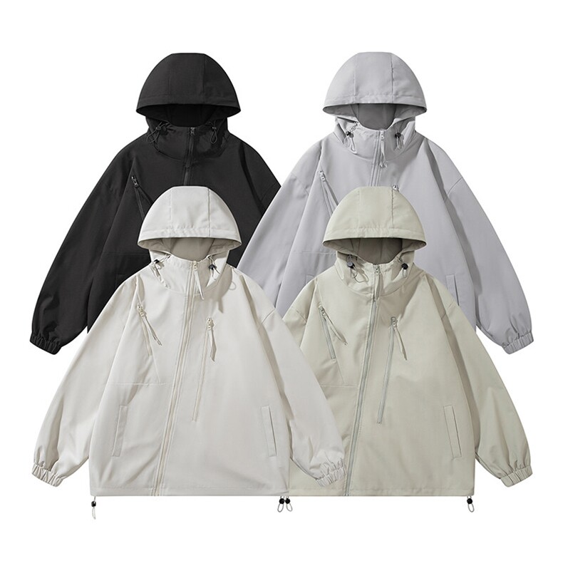 秋季新款二开宽松夹克男纯色冲锋衣外套DSA157B-JK7834-P68,男装夹克,电商A157B