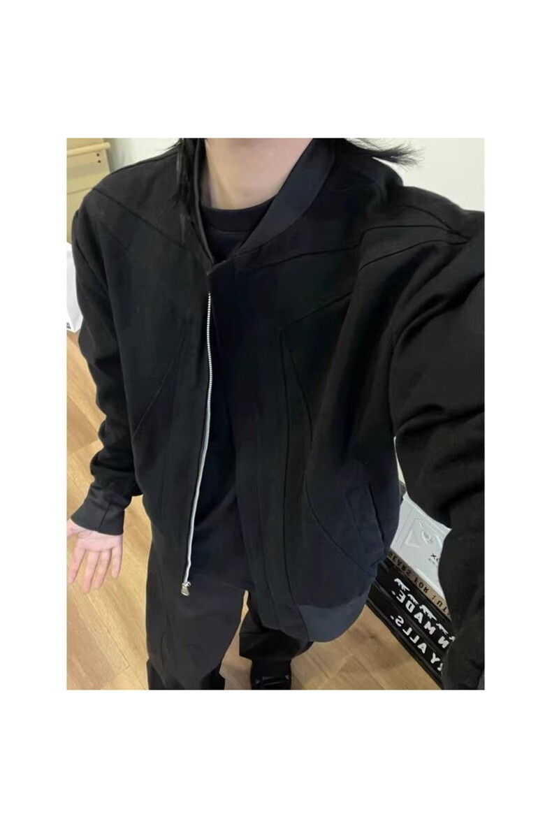 网图黑色夹克秋季重磅cleanfit设计感潮流解构剪裁310A-2517-P39,男装夹克,四季星座310A